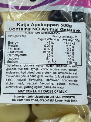 Katja Apekoppen Soft Monkey Faces LICORICE & BANANA FLAVOUR) 500GR