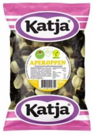 Katja Apekoppen Soft Monkey Faces LICORICE & BANANA FLAVOUR) 500GR